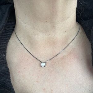 Quartz adjustable box chain sterling Silver Necklace